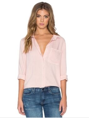 BELLA DAHL Button Down Shirt Pink Medium